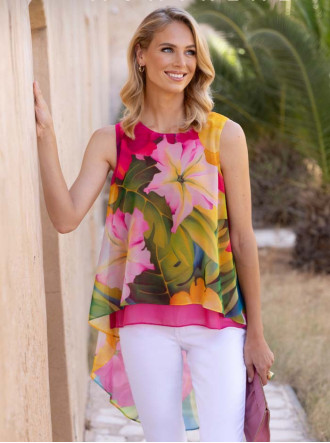 246482 Top - Fuchsia/Green (Frank Lyman) 